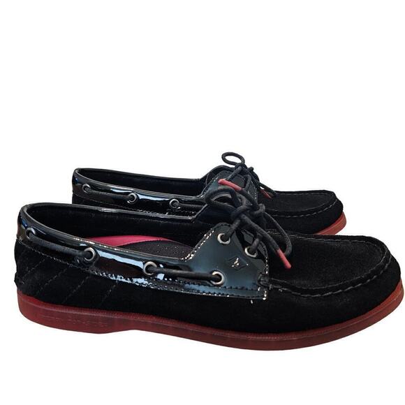 Sperry x Star Wars Flats Womens Size 7.5 Black A/O 2-Eye Darth Vader Leather Red - Picture 1 of 9